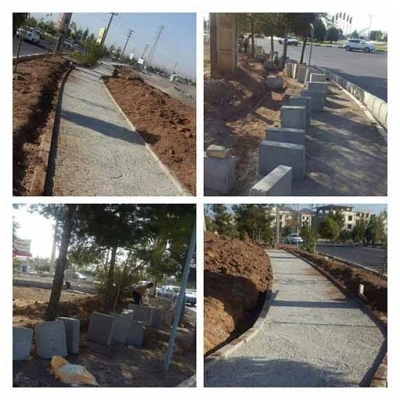 مراحل پایانی عملیات جدول گذاری معابر شهر پرند