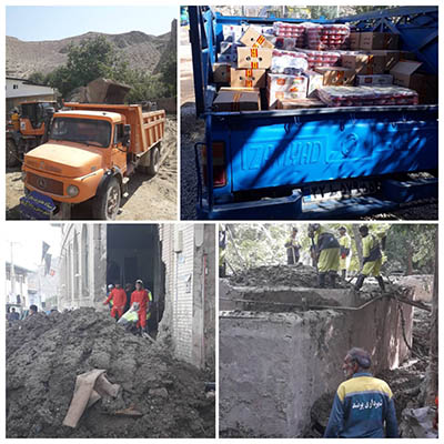 تداوم کمک رسانی شهرداری پرند به سیل زدگان شهرستان فیروزکوه