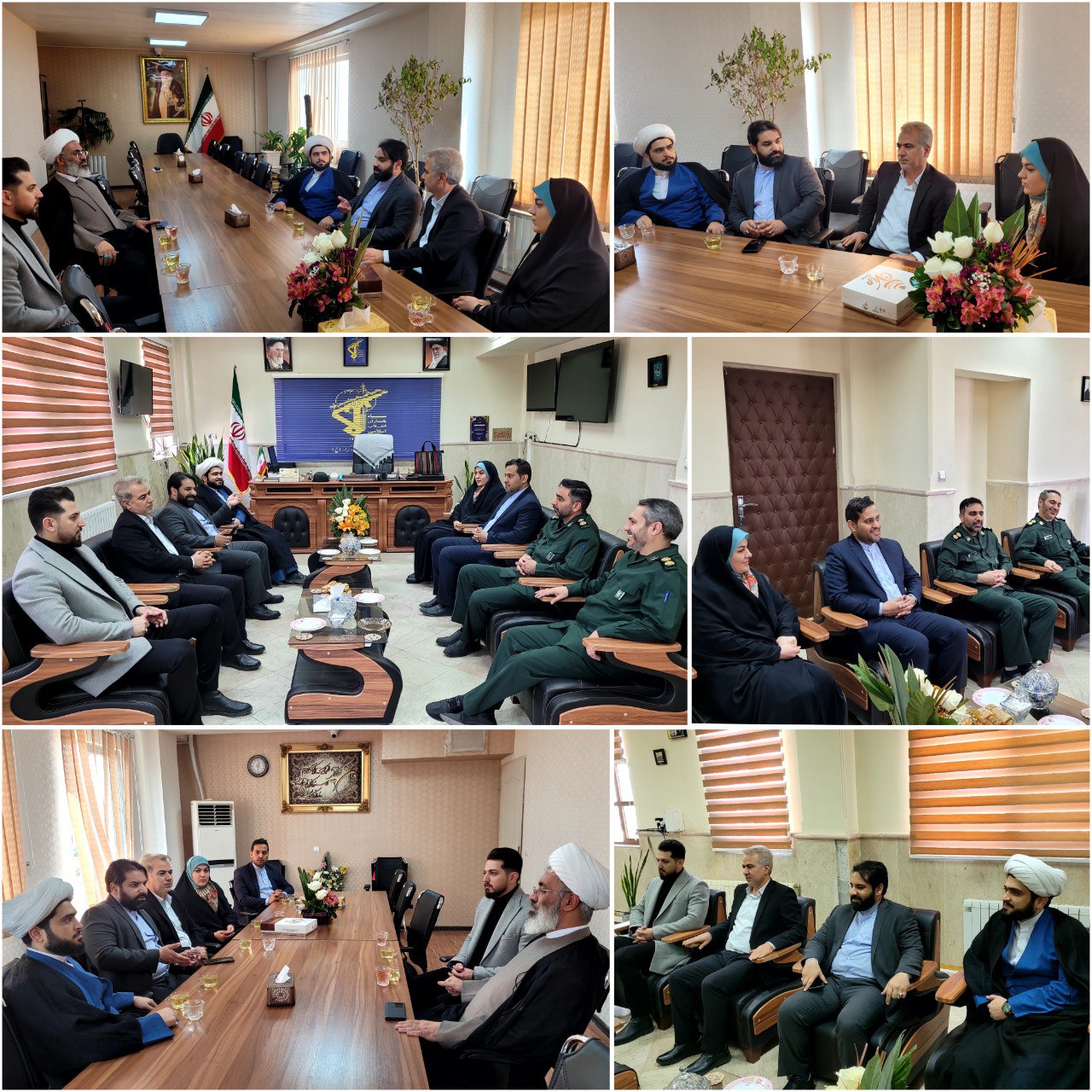 دیدار مدیریت شهری پرند با امام جمعه و فرماندهان سپاه به مناسبت روز جانباز و پاسدار