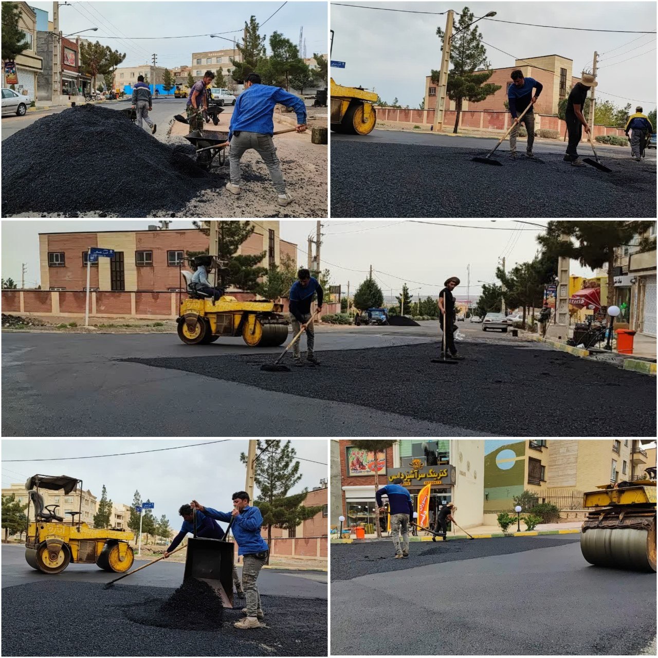 نهضت آسفالت در پرند بدون تعطیلی ادامه دارد  