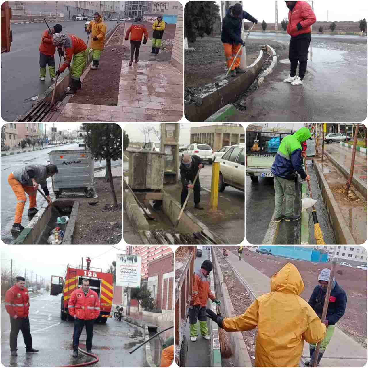 اقدامات جهادی شهرداری پرند برای جلوگیری از آبگرفتگی معابر