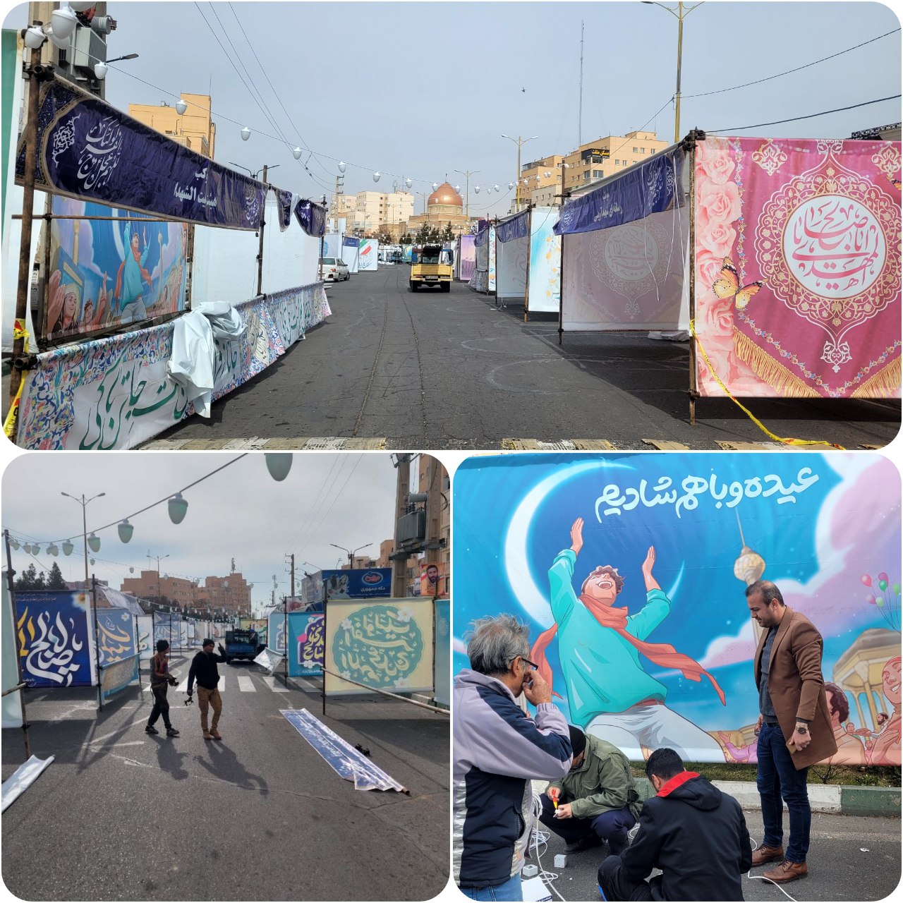  آماده سازی محل برگزاری "جشن بزرگ خیابانی و مهمانی کیلومتری منجی" در شهر پرند