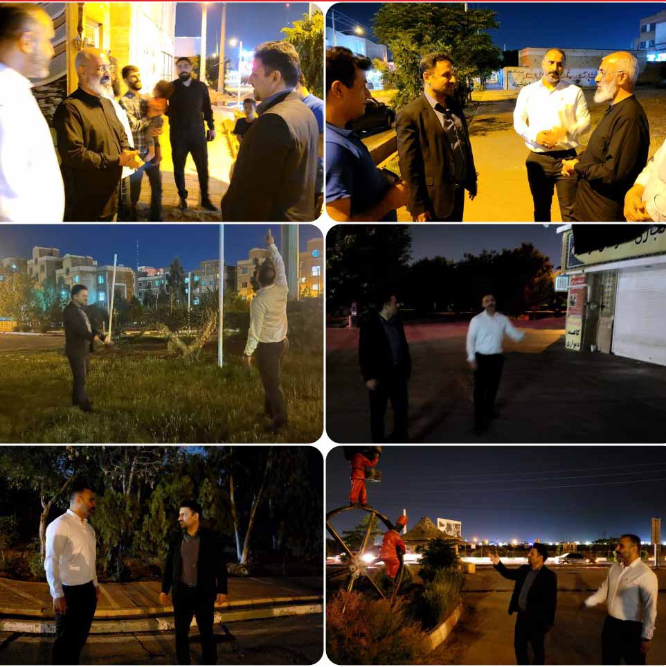 بازدید شبانه و میدانی شهردار پرند از سطح شهر