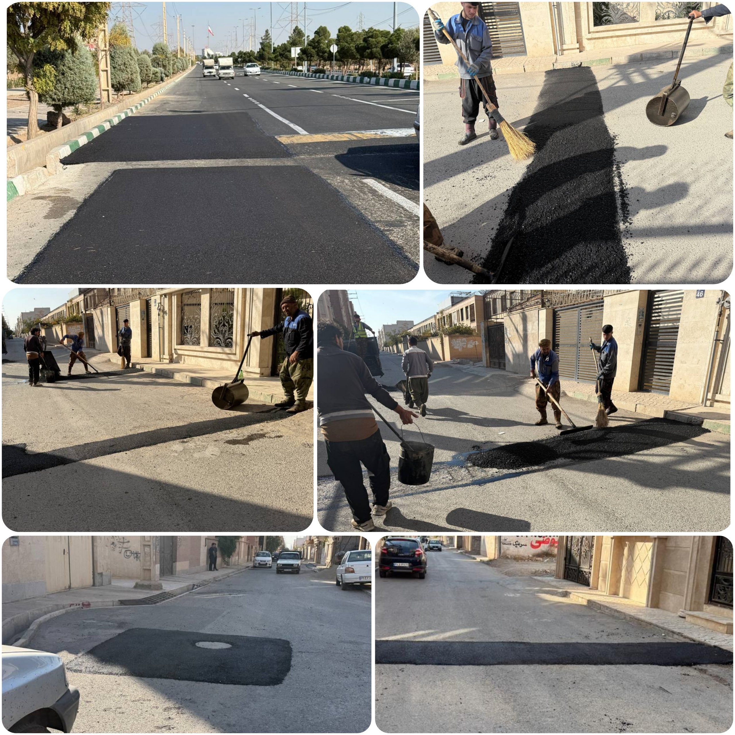 تداوم لکه گیری و بهسازی آسفالت معابر پرند