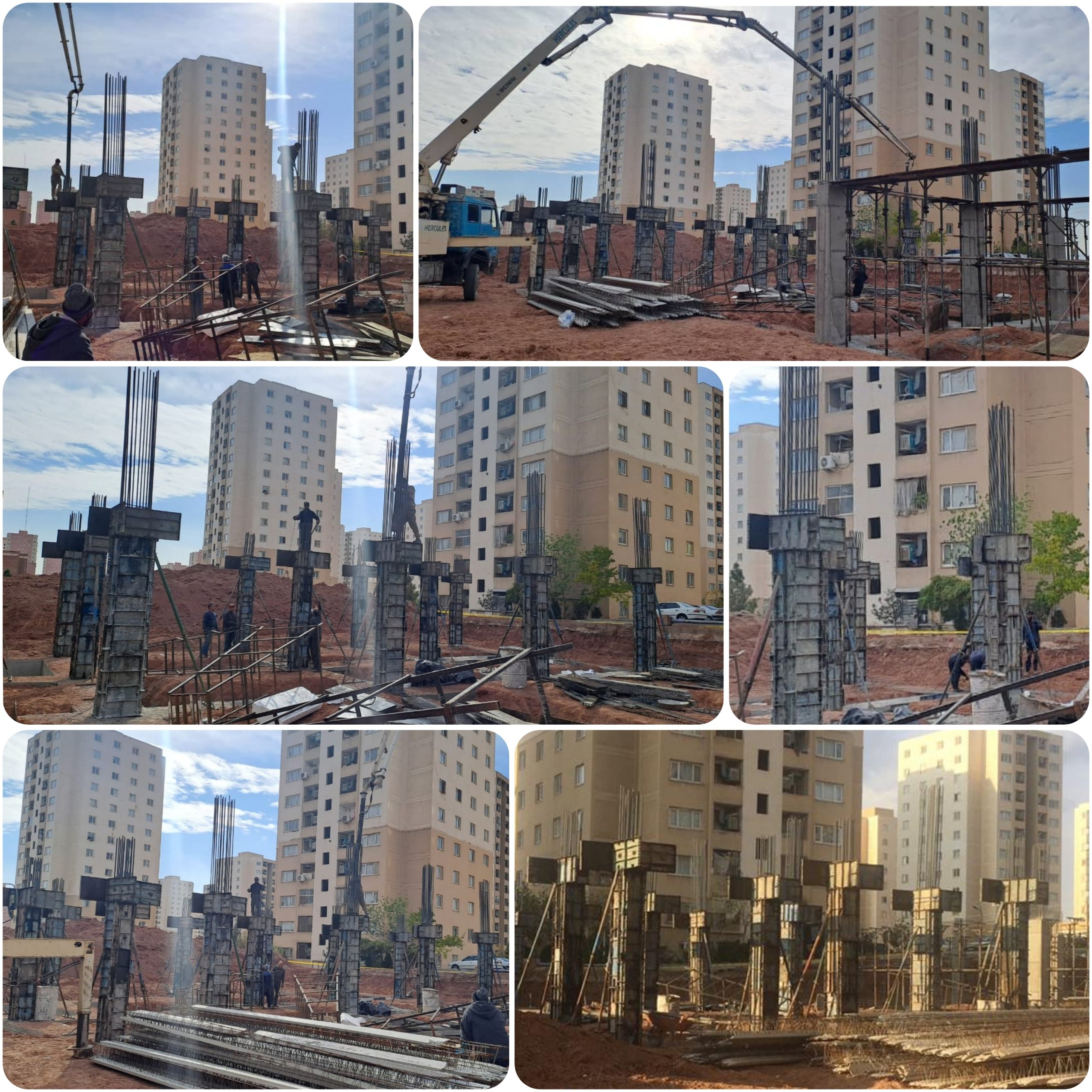 اجرای بتن ریزی ایستگاه آتش نشانی فاز 5 پرند 