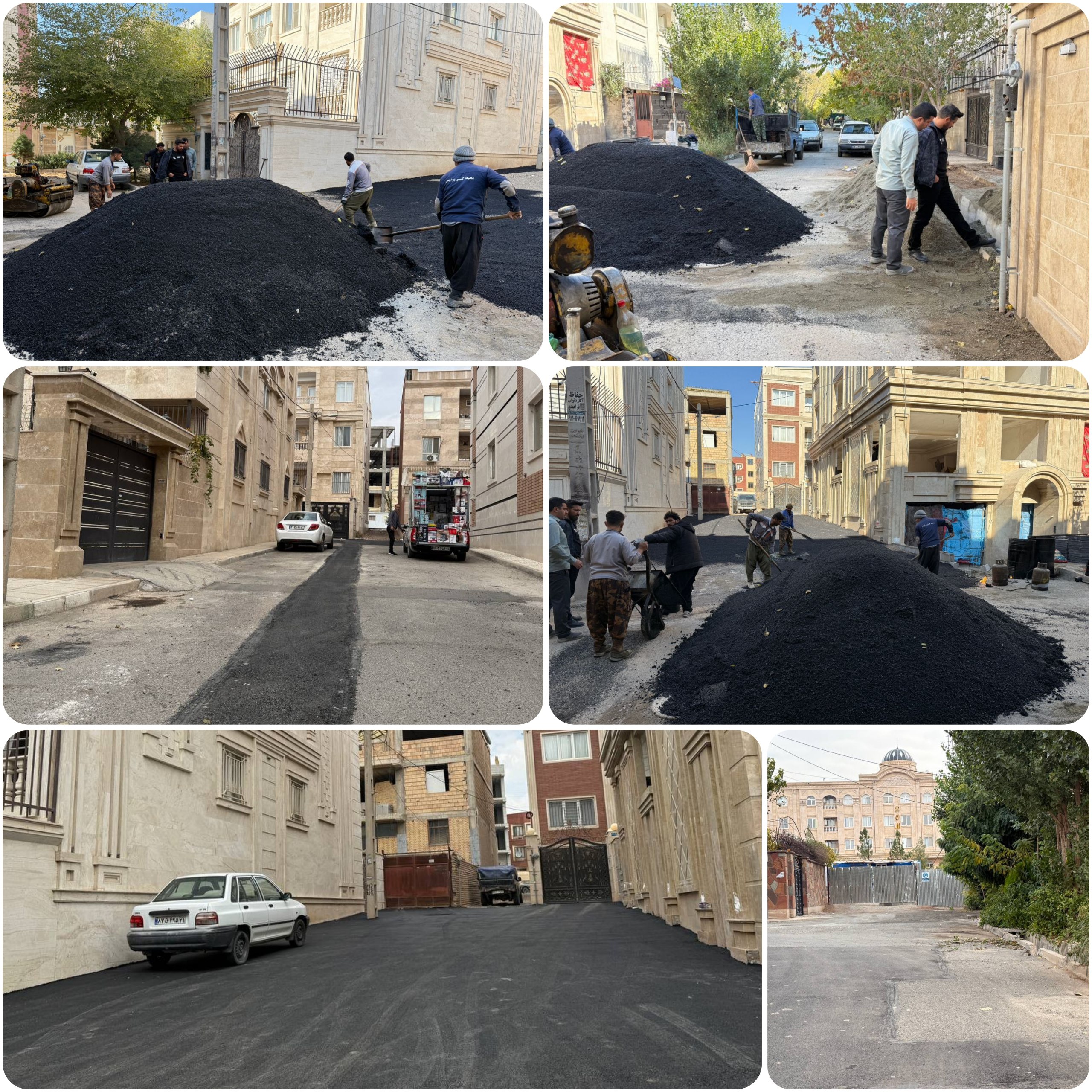 تداوم عملیات آسفالت معابر و محله های شهر پرند