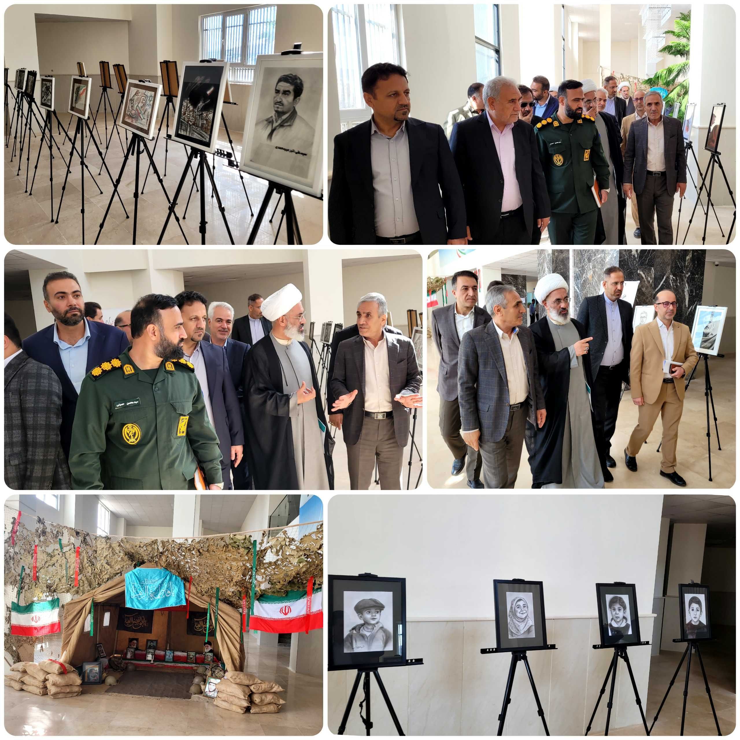 برپایی نمایشگاه "روایتی از هنر و دفاع" در ساختمان شهرداری پرند  